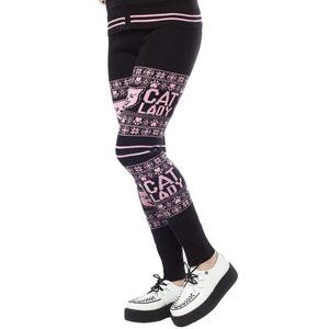 Sourpuss Cat Lady Knit Leggings